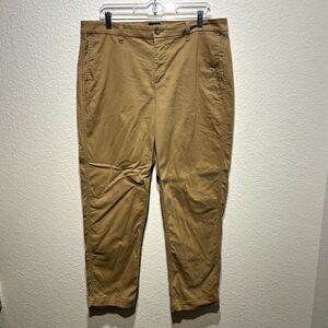 J. Crew Girlfriend Chino Pants Womens 14 Brown Cotton Stretch High Rise Tapered‎